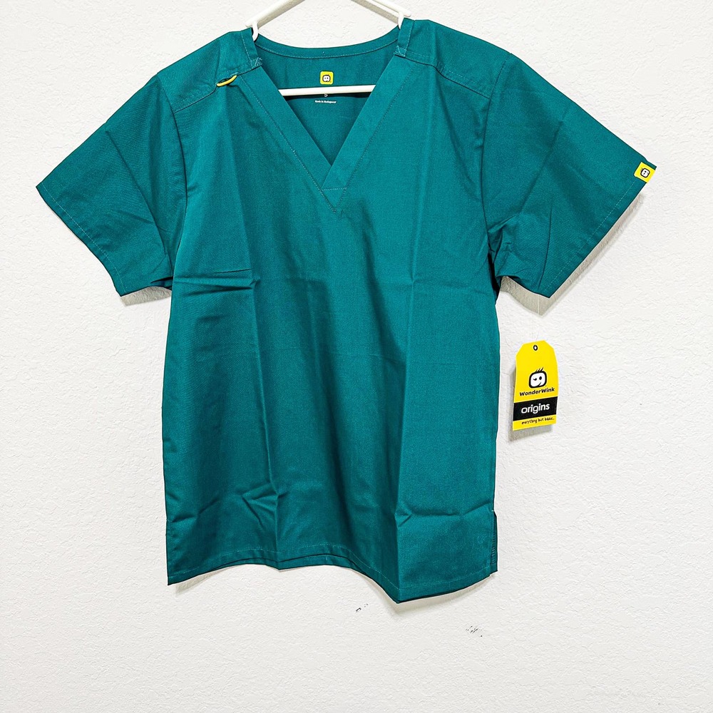 NWT WonderWink Scrub Set Size Small Top Medium Pants Green